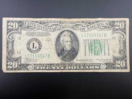 1934 20 dollar san - u.s., $20